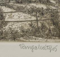 Varga Mátyás (1910-2002): Nagyvázsony, 1989. Rézkarc, papír, jelzett, számozott (26/100, 24×30 cm