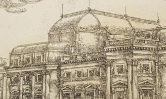 Varga Mátyás (1910-2002): 150 éves a Nemzeti Színház, 1837-1987. Rézkarc, papír, jelzett, számozott ...