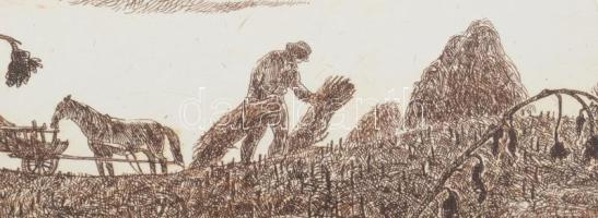 Varga Mátyás (1910-2002): Ősz, 1979. Rézkarc, papír, jelzett, számozott (55/100), 24,5×29,5 cm