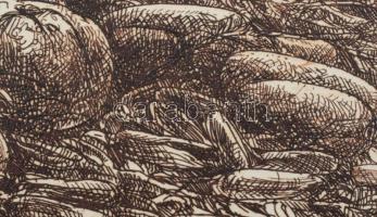 Varga Mátyás (1910-2002): Ősz, 1979. Rézkarc, papír, jelzett, számozott (55/100), 24,5×29,5 cm