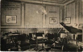 1913 Budapest VII. Dr. Batizfalvy-féle szanatórium és vízgyógyintézet, zeneterem, belső. Aréna út 82. (ma Dózsa György út). Weinberger és Fehér kiadása (lyuk / pinhole)