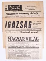 1956 Vegyes '56-os nyomtatvány tétel, újságok, röplapok, pl. Népakarat, Népszabadság, Szabad Né...