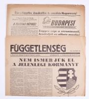 1956 Vegyes '56-os nyomtatvány tétel, újságok, röplapok, pl. Népakarat, Népszabadság, Szabad Né...