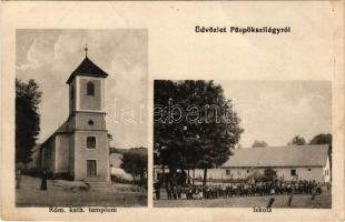 1913 Püspökszilágy, Római katolikus templom, iskola