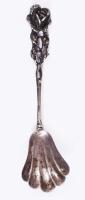 Ezüst (Ag) lekvárkanál, jelzés nélkül, h: 11 cm, nettó 10,7g