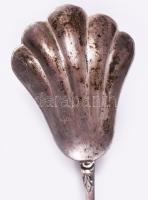 Ezüst (Ag) lekvárkanál, jelzés nélkül, h: 11 cm, nettó 10,7g