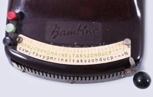 cca 1955 VEB Optima Büromaschinenwerk "Bambino" írógép, 24x27 cm