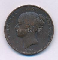 Nagy-Britannia 1854. 1p Cu "Viktória" T:VF patina, kis ph, karc Great Britain 1854. 1 Penny Cu "Victoria" C:VF patina, small edge error, scratch Krause KM#739