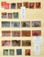 USA anyag kb 300 bélyeg az 1869-1930 közötti időszakból 12 lapos A4-es berakóban (dohos)
