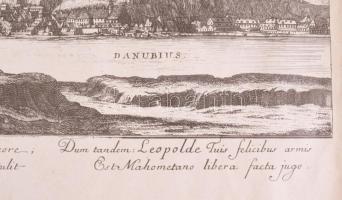 Buda és Pest 3 db régi rézmetszetű ábrázolásáról készült modern nyomat 55x38 cm