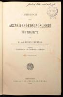 Fröhner, Eugen: Lehrbuch der Arzneiverordnungslehre für Tierärzte. Stuttgart, 1904, Ferdinand Enke, VIII+406+(4) p. Német nyelven. Kiadói egészvászon-kötés, részben kissé fakó borítóval, helyenként kissé foltos lapokkal, ceruzás bejegyzésekkel.