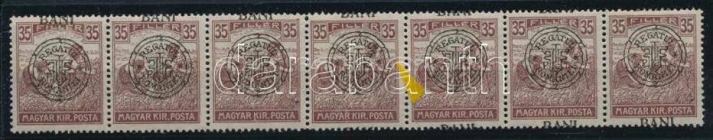 Kolozsvár 1919 Arató 35f 7-es csík, a BANI szó felfelé és lefelé tolódásával, Bodor vizsgálójellel