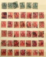 Deutsches Reich több példányos anyag és kevés egyéb német bélyeg 12 lapos A4 berakóban (dohos)