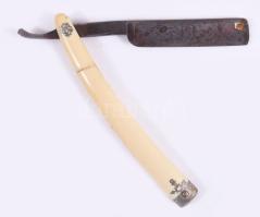 Wester Bros borotva, sérüléssel, fém tartóban