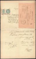 1893 Nyugtatvány postai feladó vevénnyel, illetékbélyegekkel, Székesfehérvárról Gyulára