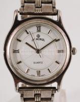 Le Monde ezüst (Ag) karóra, quartz, jelzett, működik, bruttó 60g