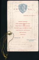 1910 Royal Nagyszálló menükártya