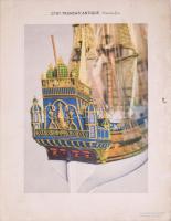 ca 1930 6 db hajós menükártya