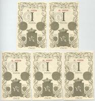 2007. Ónod I Poltura (5x) sorszámkövetők "002534 - 002538" mindegyik "Lorántffy Zsuzsanna Általános Iskola" felülbélyegzéssel T:AU-VF