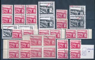 1951/1953 Épületek 12f 24 db lemez- és nyomdahibás bélyeg leírással