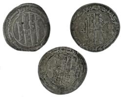 Iszlám államok / Abbászida Kalifátus 800-1000. Dirham Ag (2,75g, 2,78g, 2,85g) T:VF Islamic states / Abbasid Caliphate 800-1000. Dirham Ag (2,75g, 2,78g, 2,85g) C:VF