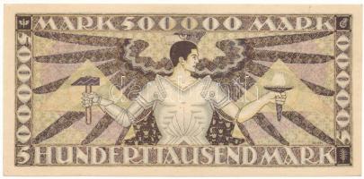 Német Birodalom / Baden 1923. 500.000M T:AU,XF, kis sarokhajtás, ragasztónyom
German Empire / Baden...