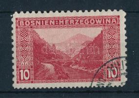 1906 10H bélyeg 9:9:12:9 vegyes fogazással