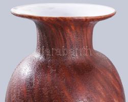 Kétrétegű üveg váza. Formába fújt, anyagában színezett, hibátlan 30 cm