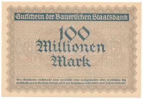 Németország / Weimari Köztársaság / Bajorország 1923. 100.000.000M "810558" T:AU, hajtatla...