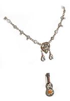 Murano mikromozaik nyakék és bross, hiánnyal