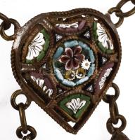 Murano mikromozaik nyakék és bross, hiánnyal