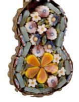 Murano mikromozaik nyakék és bross, hiánnyal