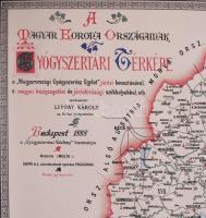 Magyar Korona Országainak Gyógyszertári térképe reprint 70x50 cm