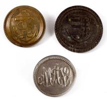 6 darab régi gomb, militária darabokkal