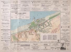 1928 Siófok, Balatonkiliti-Vilmatelep térképe, Magyar Fürdőtérképek I., 1: 10 000, kiadja: Magyar Királyi Állami Térképészet, sok reklámmal, 51×68 cm hajtva