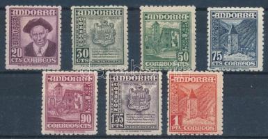 Andorra spanyol posta 1949 Nemzeti szimbólumok sor Mi 44-50 (Mi EUR 150.-)