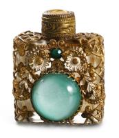 Antik parfümös szelence, gazdag díszítéssel, m: 5 cm