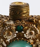 Antik parfümös szelence, gazdag díszítéssel, m: 5 cm