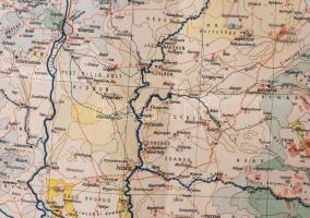 cca 1920 Magyarország gazdaságföldrajzi térképe. Teleki Pál gróf és Cholnoky Jenő közreműködésével s...