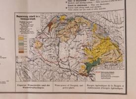 cca 1920 Magyarország gazdaságföldrajzi térképe. Teleki Pál gróf és Cholnoky Jenő közreműködésével s...