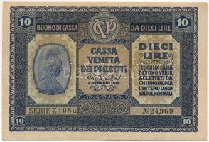 Olaszország 1918. Velence / Osztrák-magyar megszállás 10L T:XF szép papír Italy 1918. Venice / Austro-Hungarian occupation 10 Lire C:XF fine paper Krause M6