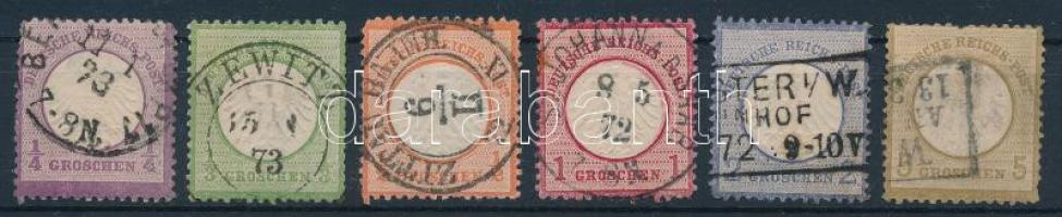 Deutsches Reich 1872 Forgalmi sor Mi 1-6 (Mi EUR 120.-)