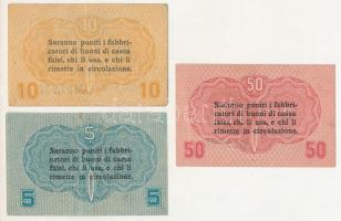 Olaszország 1918. Velence / Osztrák-magyar megszállás 5c + 10c + 50c T:XF-F szép papír
Italy 1918. ...