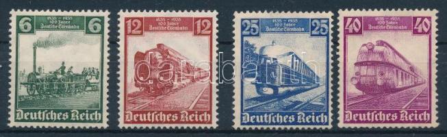 Deutsches Reich 1935 100 éves a vasút sor Mi 580-583 (Mi 580 falcos, 582, 583 gumihiba) (Mi EUR 130.-)