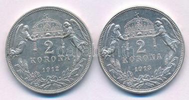 1912KB + 1913KB 2K Ag "Ferenc József" (2xklf) T:XF Adamo K6