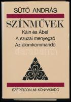 Sütő András: Színművek. (Káin és Ábel. A szuzai menyegző. Az álomkommandó.) A szerző, Sütő András (1927-2006) Herder- és Kossuth-díjas erdélyi magyar író által dedikált példány. Bp., 1992, Szépirodalmi Könyvkiadó. Kiadói egészvászon-kötés, kiadói papír védőborítóban.