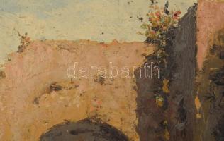 Jelzés nélkül: Vörös blúzos lány. Olaj, rétegelt lemez. A hátoldalán lemez kissé sérült. Fakeretben,...