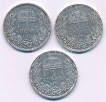 1893KB-1895KB 1K Ag "Ferenc József" (3xklf)T:XF-VF Adamo K5