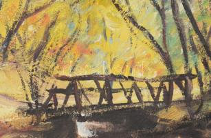 Merza jelzéssel: Patak. Olaj, vászon. Fakeretben, 27×20 cm