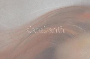 Farkas Károly jelzéssel: Vöröshajú lány, 1990. Pasztell, papír. Üvegezett fakeretben, 47×32 cm